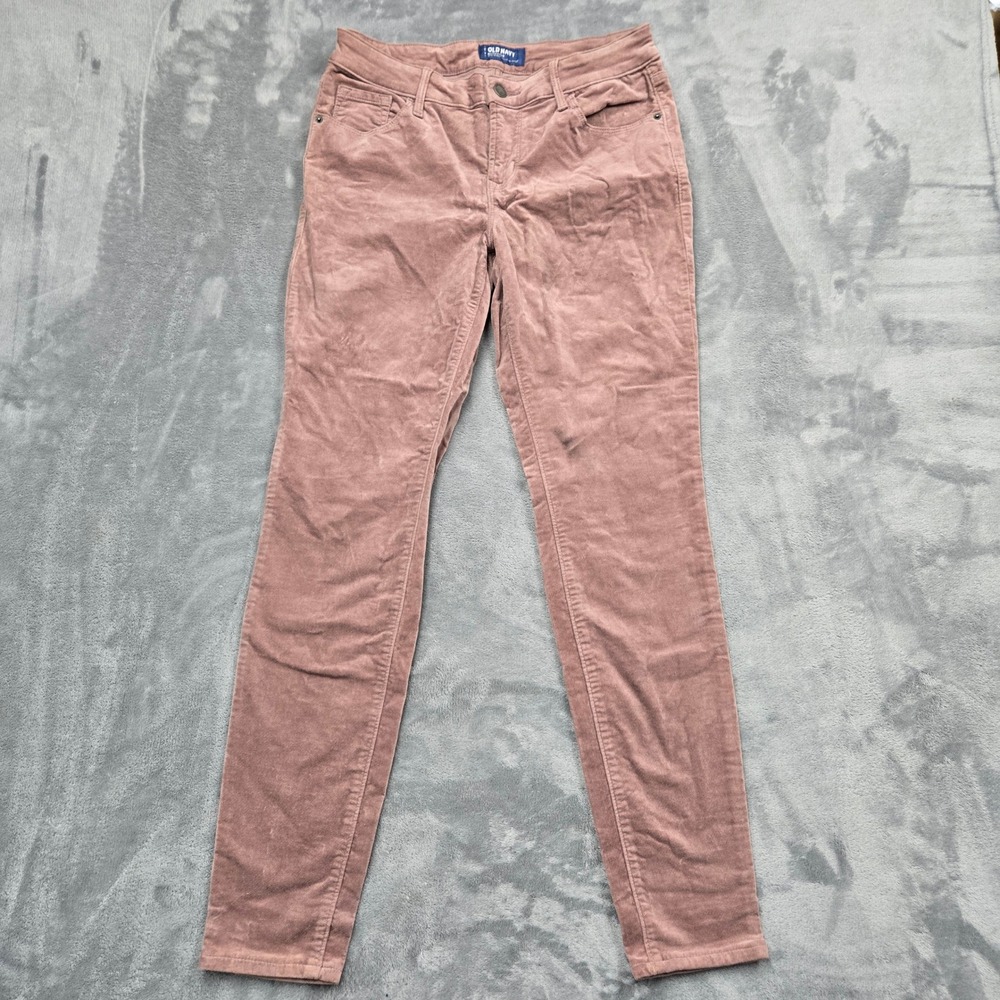 Old Navy Rockstar Mid-Rise Corduroy Pants Skinny Pink Rose Womens Size 4 28x28
